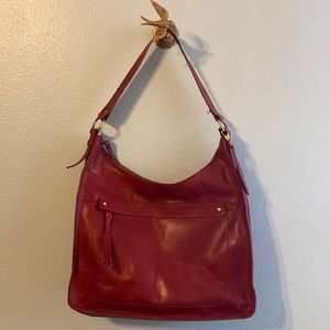 Born red leather purse